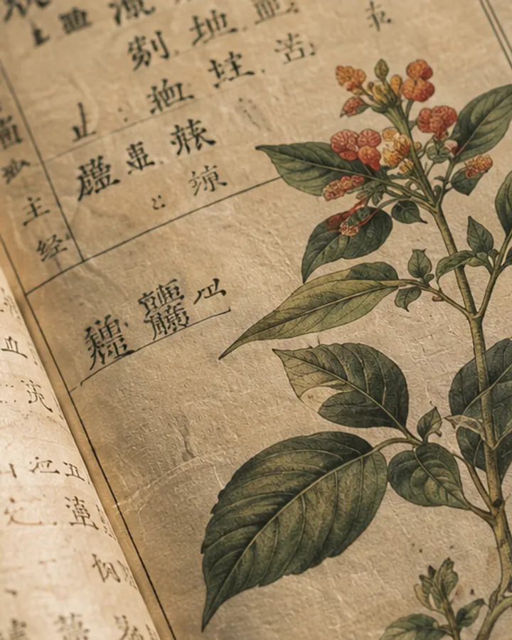 补印《本草纲目》书名的本草植物图谱页